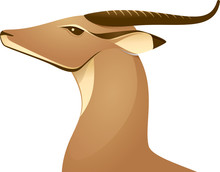 African Deer Gazelle Antelope Beautiful Logo Icon