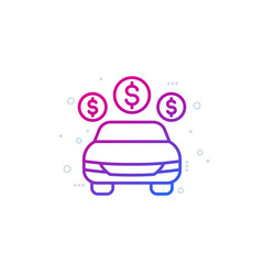 Wall Mural - car payments, cost line icon