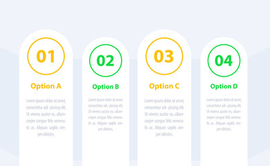 business infographics, 1, 2, 3, 4 steps, vector timeline, flat design