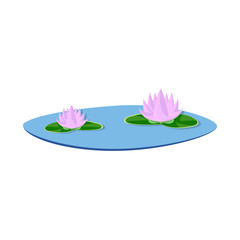 Wall Mural - Isolated object of flower and lotus icon. Set of flower and leaf stock symbol for web.