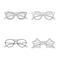 Poster - Vector illustration of glasses and sunglasses icon. Set of glasses and accessory stock symbol for web.