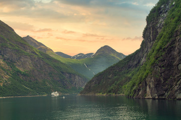 Wall Mural - natural landscape at geirangerfjord