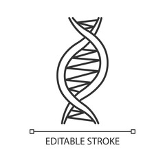 Sticker - Left-handed DNA helix linear icon. Z-DNA. Deoxyribonucleic, nucleic acid structure. Genetic code. Genetics. Thin line illustration. Contour symbol. Vector isolated outline drawing. Editable stroke