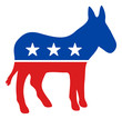 Democratic donkey vector icon. Flat Democratic donkey pictogram is isolated on a white background.