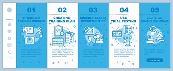 Wall Mural - university entrance onboarding mobile web pages vector template. tutor, course. responsive smartphon