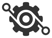 Gear Solution Vector Icon. Flat Gear Solution Symbol Is Isolated On A White Background.