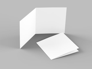 Canvas Print - Brochure in square format folded to two - mockup. 3d illustration