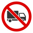 No cargo delivery vector icon. Flat No cargo delivery symbol is isolated on a white background.