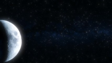 Wall Mural - seamless animation of moon phases with stars and milky way in the background. elements of this image