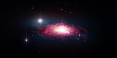 Wall Mural - space abstract background with stars and nebula