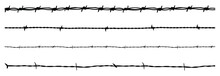 Vector Silhouettes Of Barbed Wire. The Images Are Tileable And Seamless.