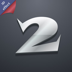 number two icon symbol. 3D style. Trendy, modern design with space for your text . Rastrized