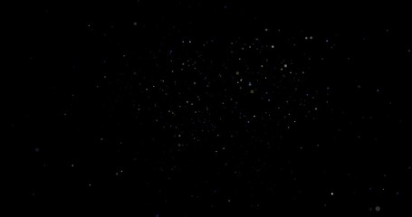 Wall Mural - flying dust particles on a black background