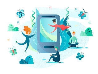 Wall Mural - people are developing an interface for a mobile application