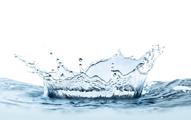 beautiful clear water splash isolated on white