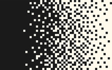 Pixel Random Horizontal Mosaic, Repeat, Seamless Pattern. Indent, Space For Text. Vector Design Element On Isolated Background.