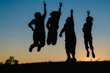 2020 Newyear Silhouette, Head Of Family Jump Up To Congratulate You On Happy New Year Independent Lifestyle Jumps Up As Part Of Number 2020