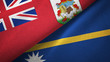 Bermuda and Nauru two flags textile cloth, fabric texture