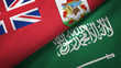 Bermuda and Saudi Arabia flags textile cloth