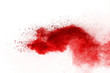 © piyaphong - Red powder explosion on white background. Colored cloud. Colorful dust explode. Paint Holi.