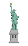 Fototapeta Miasta - Statue of liberty - USA, New York / World famous buildings vector illustration.