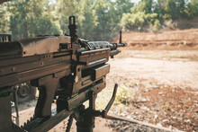 M60 Machine Gun On The Cu Chi Shooting Range. Vietnam.