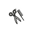© SurfupVector - Barber instruments thin line icon. Hair, style, barber isolated outline sign. Service and beauty business concept. Vector illustration symbol element for web design and apps