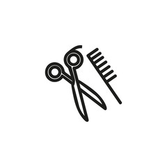 Barber instruments thin line icon. Hair, style, barber isolated outline sign. Service and beauty business concept. Vector illustration symbol element for web design and apps