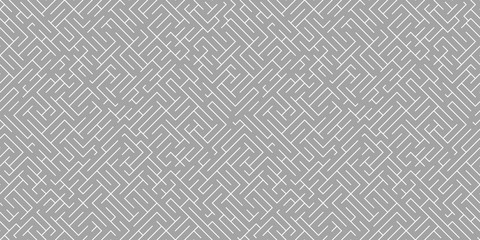 Seamless linear maze structure. Abstract labyrinth seamless pattern.