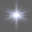 Light bright flash effect. Bright glow illustration for perfect effect with sparkles. Star burst. Vector sunlight. Camera flash light effect