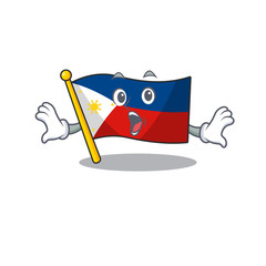 Poster - Surprised flag philippines face gesture on cartoon style