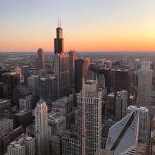 Sunset Chicago Skyline 