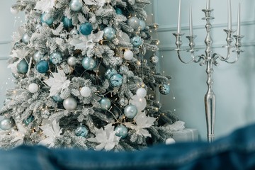 Christmas decoration on abstract background,vintage filter,soft focus