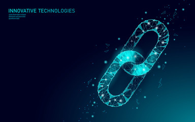 Wall Mural - blockchain business symbol concept. chain connection network finance information security. 3d low po