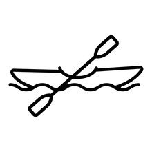Canoe On The River Icon Vector. Thin Line Sign. Isolated Contour Symbol Illustration