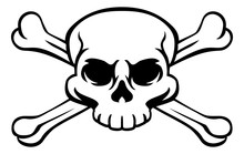 A Skull And Crossbones Or Cross Bones Jolly Roger Pirate Or Poison Warning Sign