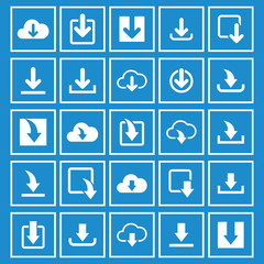 Wall Mural - download icon set vector design symbol