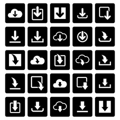 Wall Mural - download icon set vector design symbol