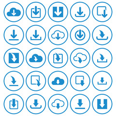 Wall Mural - download icon set vector design symbol