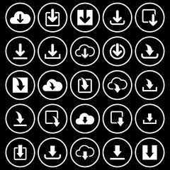 Wall Mural - download icon set vector design symbol