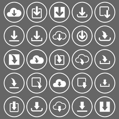 Wall Mural - download icon set vector design symbol