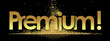 premium in golden stars and black background