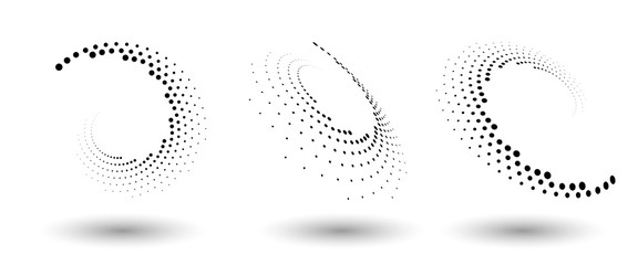 Leinwandbilder - Halftone circle frame, abstract dots logo emblem design element for any project. Round border icon or backgroud.