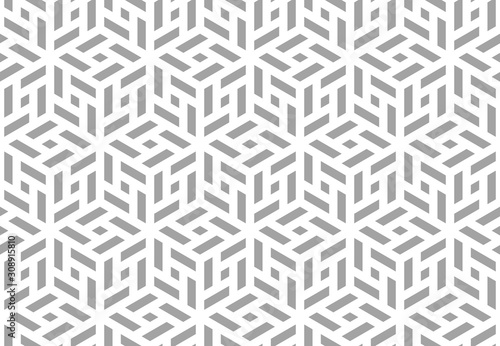 Obraz na płótnie Abstrakcyjny wzór geometryczny. Bez szwu tła. Biało-szary ornament. Nowoczesny wzór graficzny. Prosta grafika kratowa.