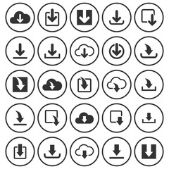 Wall Mural - download icon set vector design symbol