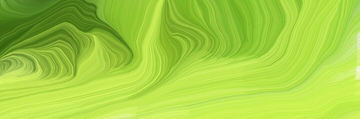 Aufkleber - dynamic horizontal banner. modern waves background design with yellow green, dark olive green and olive drab color