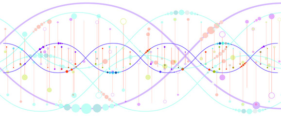 Vector illustration depicting the structure of a DNA molecule on a white background.