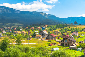 Wall Mural - Mountain Houses in Plateau Belong Mountains