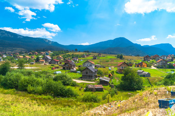 Sticker - Mountain Houses in Plateau Belong Mountains