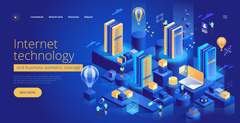 Wall Mural - internet technology and business landing page